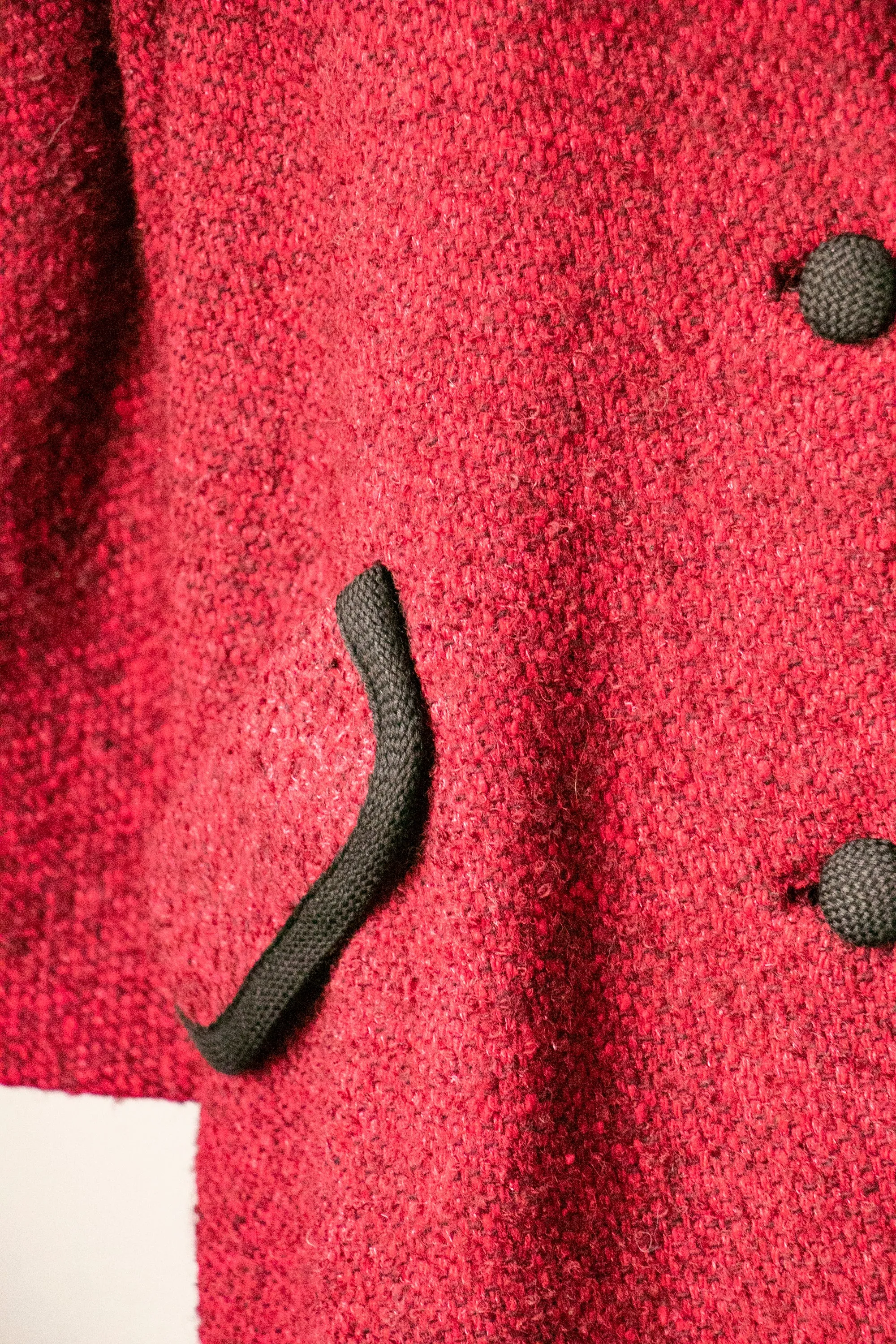 1960s Coat Raspberry Wool Boucle S