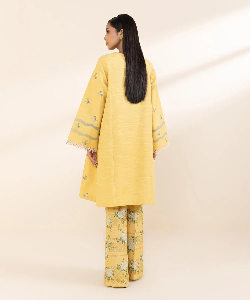 2 Piece - Embroidered Light Khaddar Suit