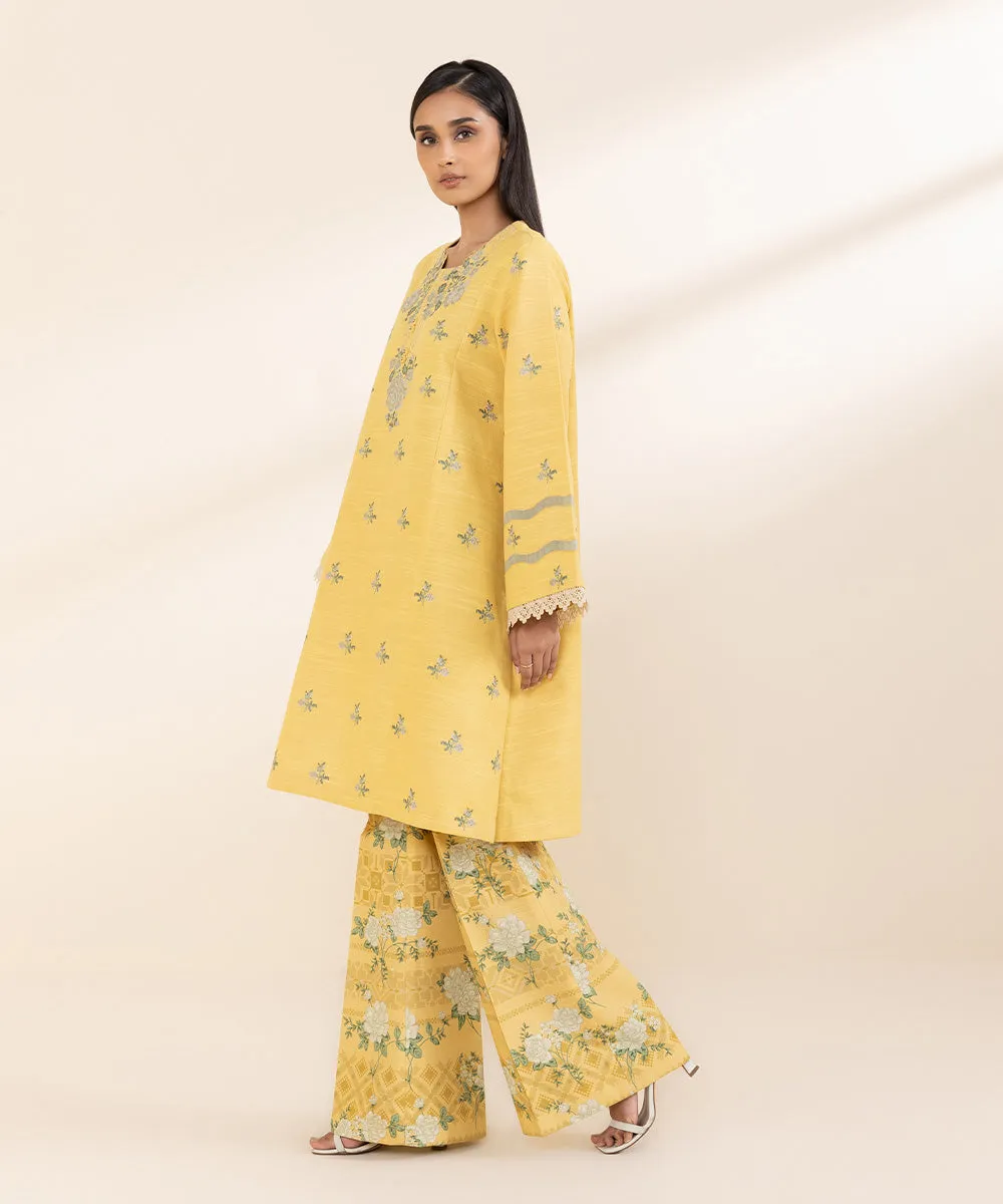 2 Piece - Embroidered Light Khaddar Suit