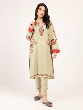 2 Piece Khaddar Suit-Embroidered (Pret)