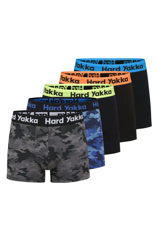 20 X Hard Yakka Mens Cotton Trunk Trunks Black/Camoflage Y26578