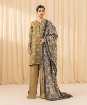 3 Piece -  Embroidered Jacquard Suit