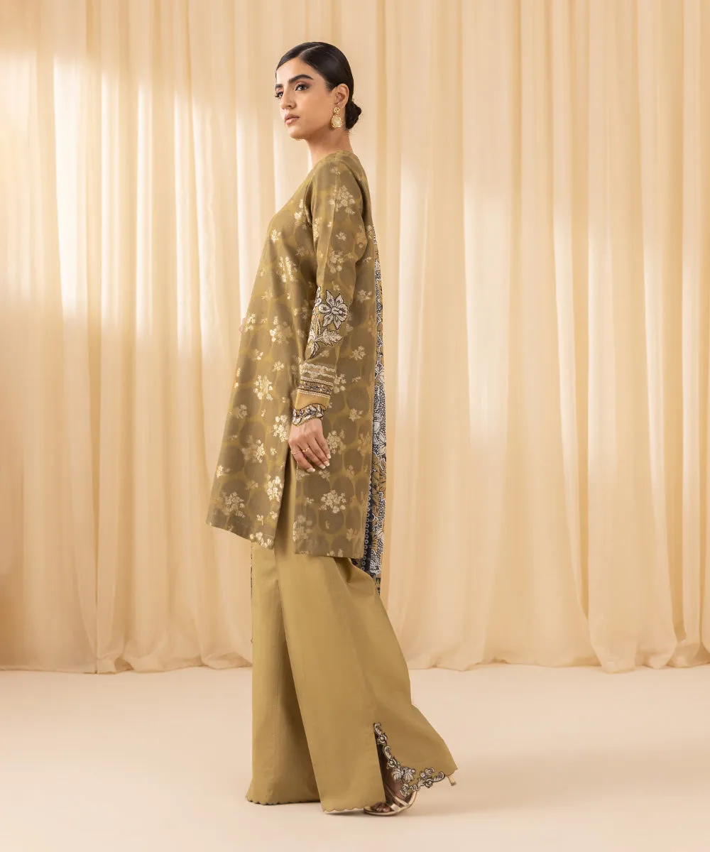 3 Piece -  Embroidered Jacquard Suit