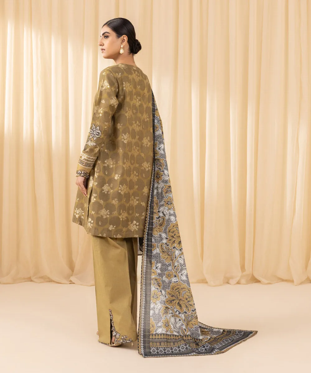 3 Piece -  Embroidered Jacquard Suit