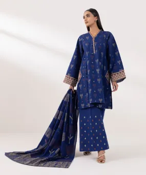 3 Piece - Embroidered Jacquard Suit