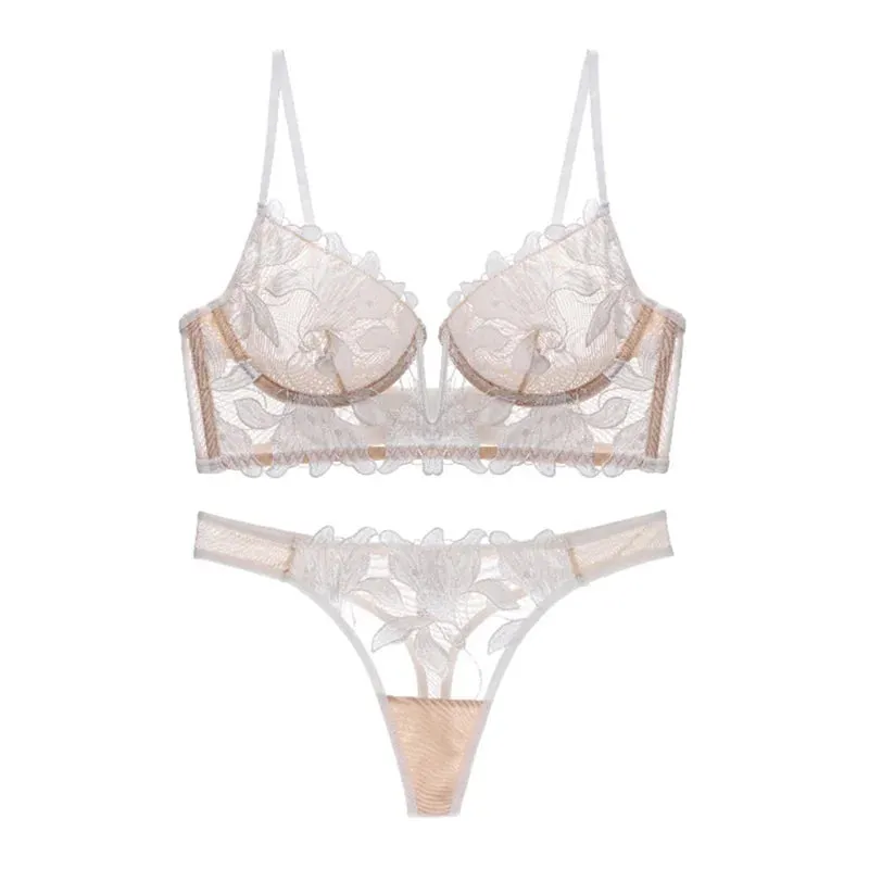 3D Mesh Embroidery Lingerie Set