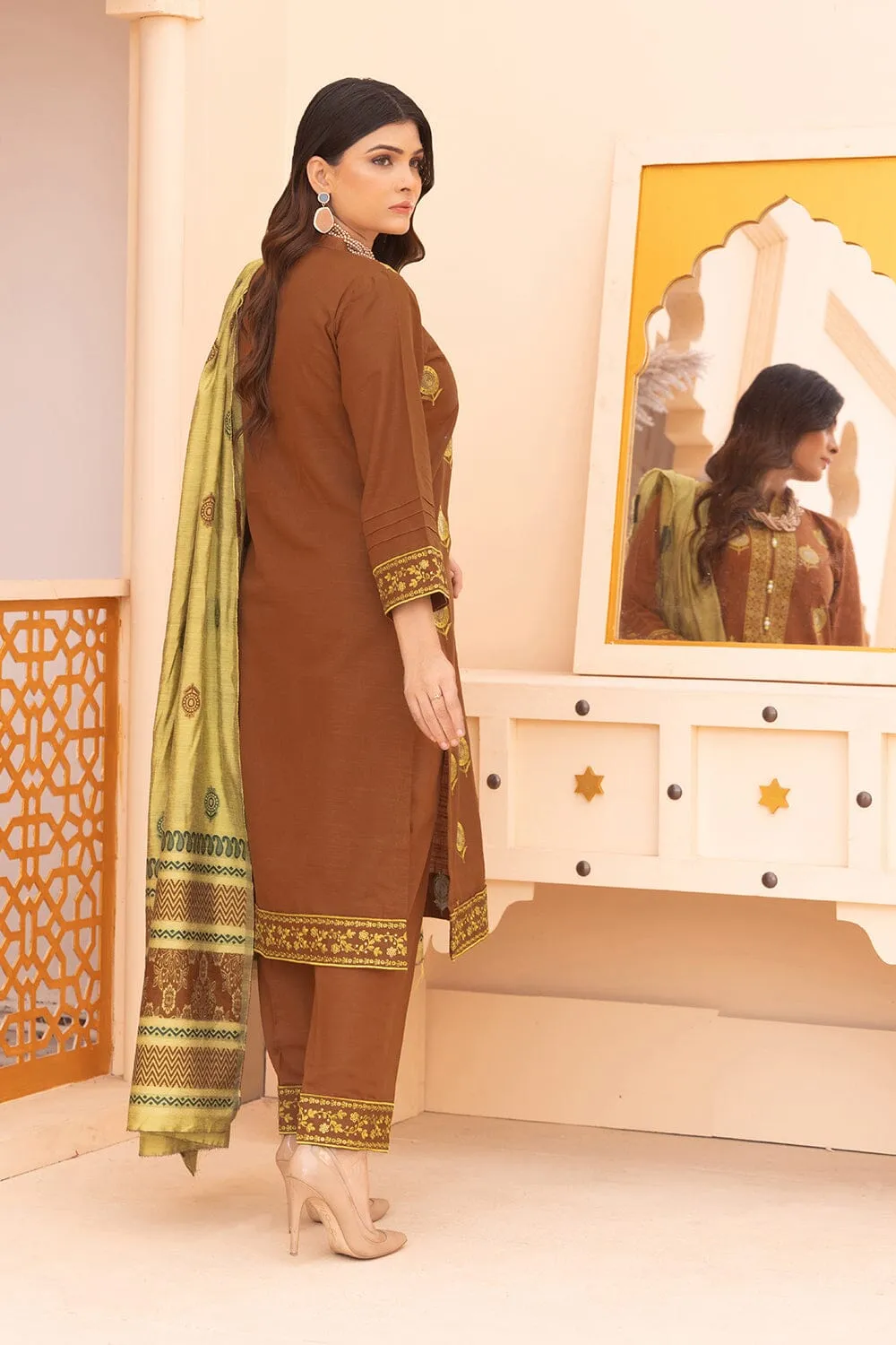 3PC Unstitched Embroidered Khaddar Suit KKE-2271