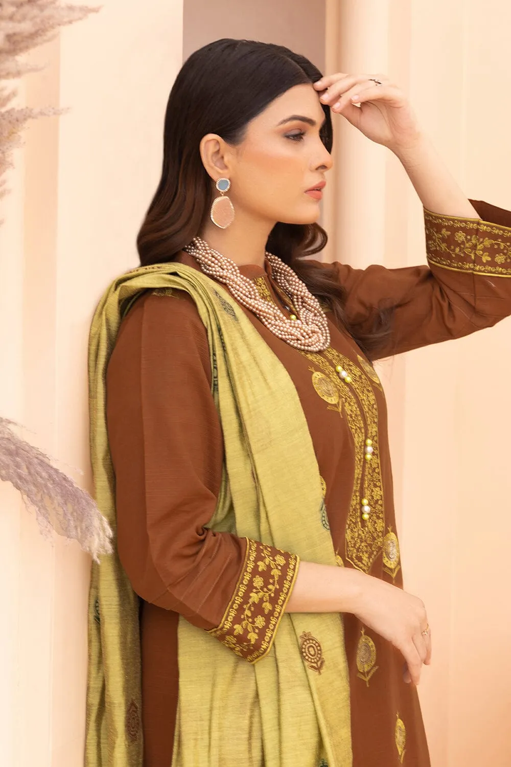 3PC Unstitched Embroidered Khaddar Suit KKE-2271