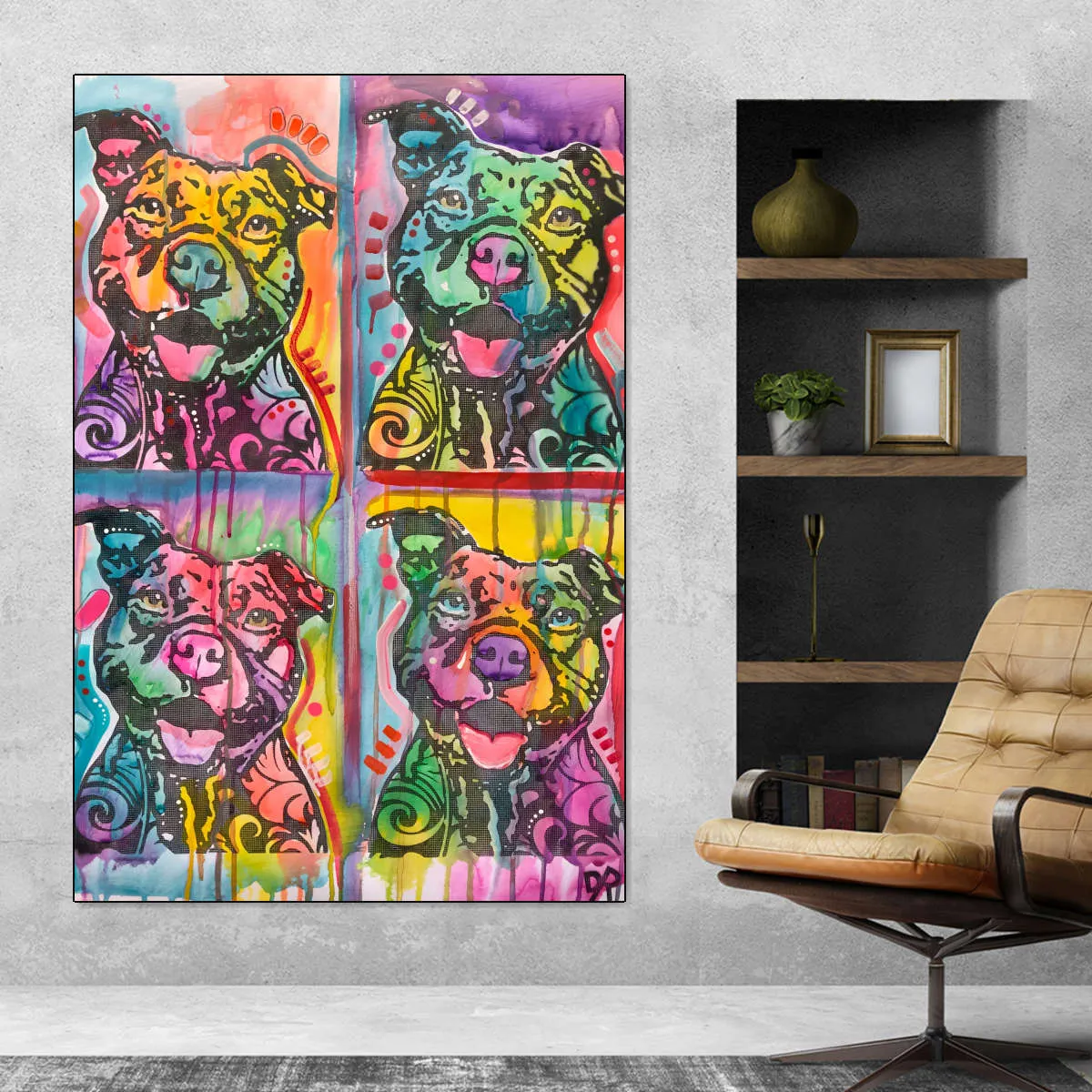 4 Happy Pitties Wall Art