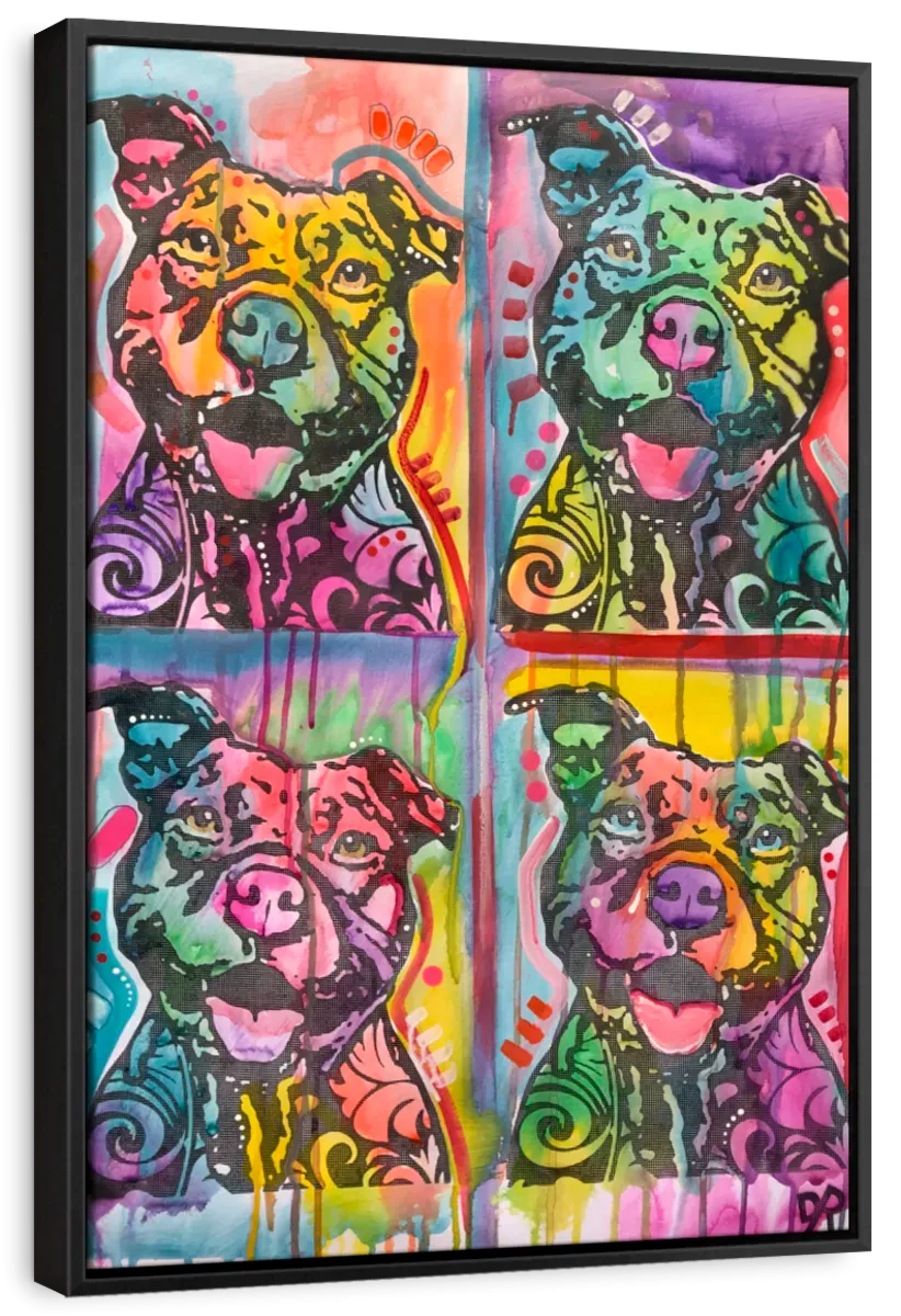 4 Happy Pitties Wall Art