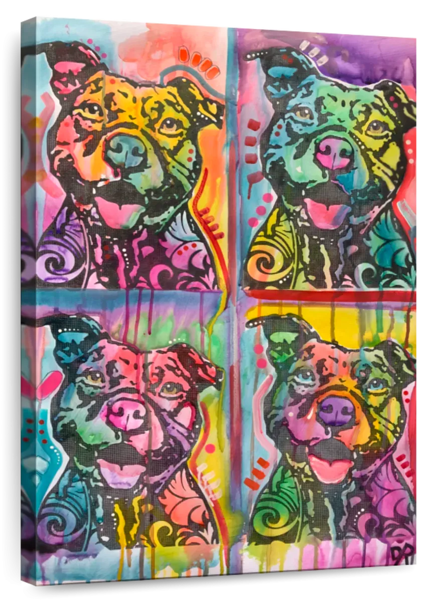 4 Happy Pitties Wall Art