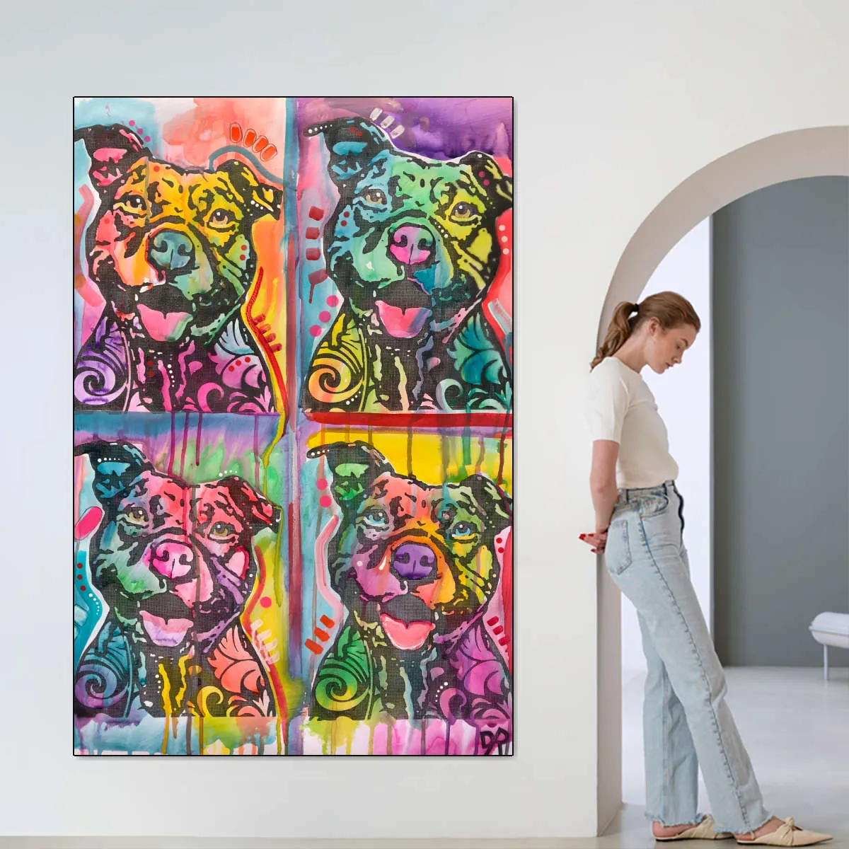 4 Happy Pitties Wall Art