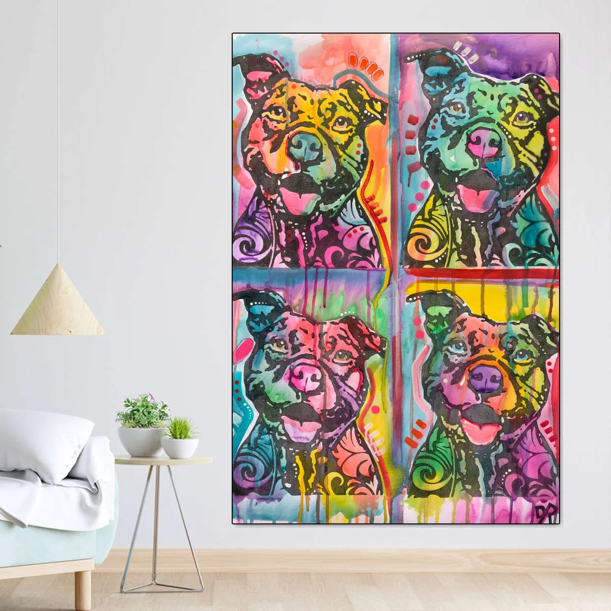 4 Happy Pitties Wall Art