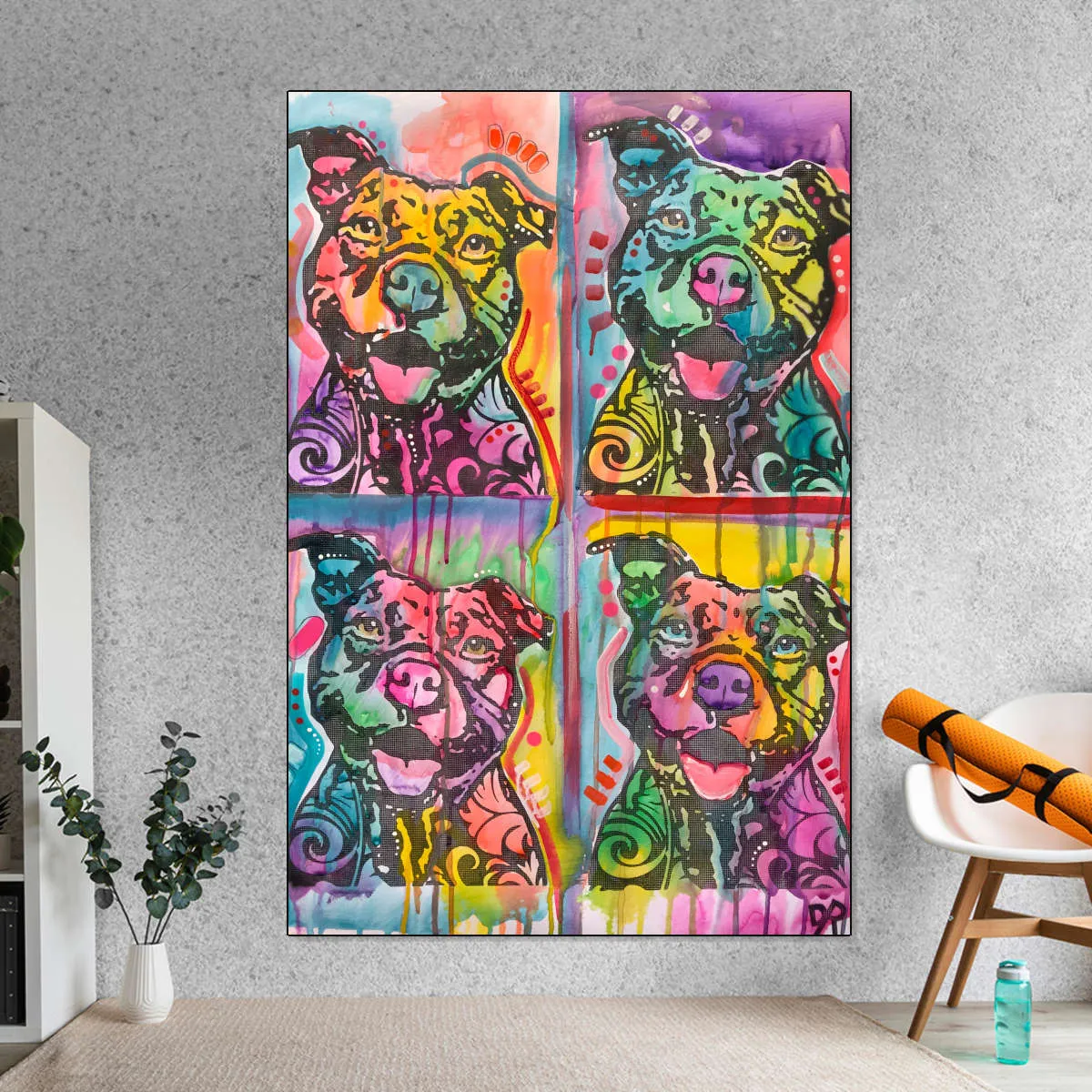 4 Happy Pitties Wall Art