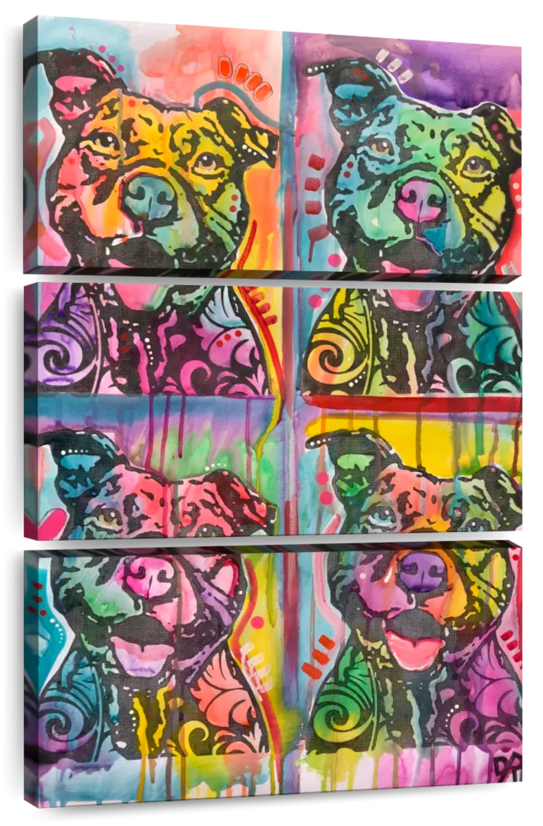 4 Happy Pitties Wall Art