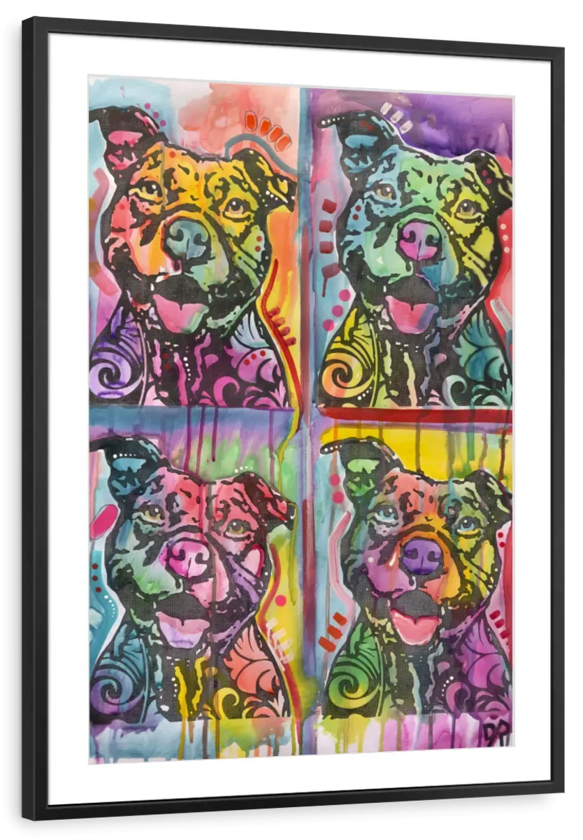 4 Happy Pitties Wall Art