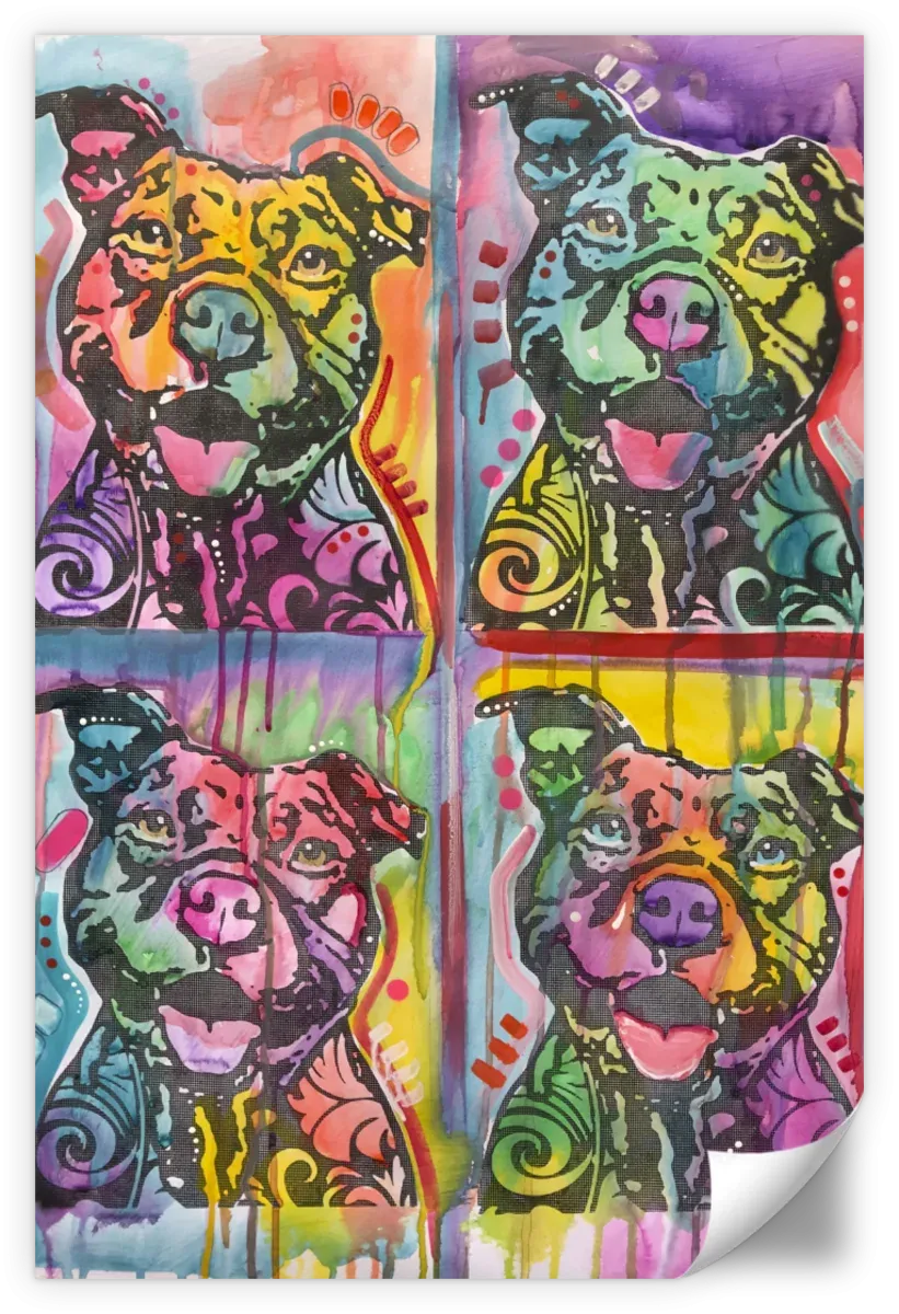 4 Happy Pitties Wall Art