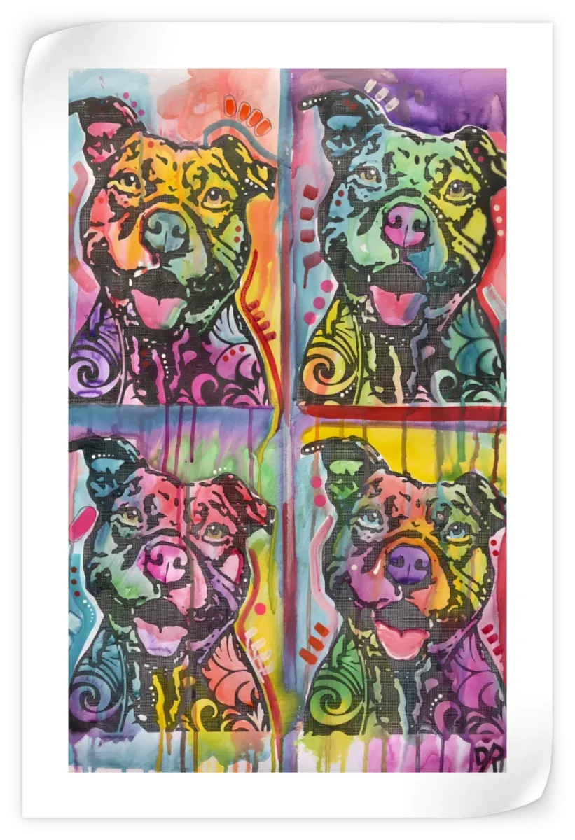 4 Happy Pitties Wall Art