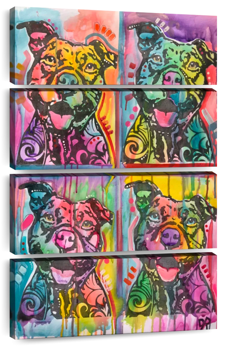 4 Happy Pitties Wall Art