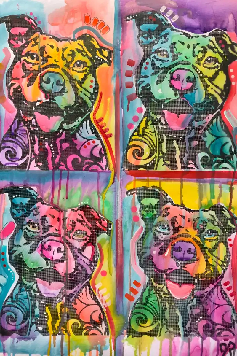 4 Happy Pitties Wall Art