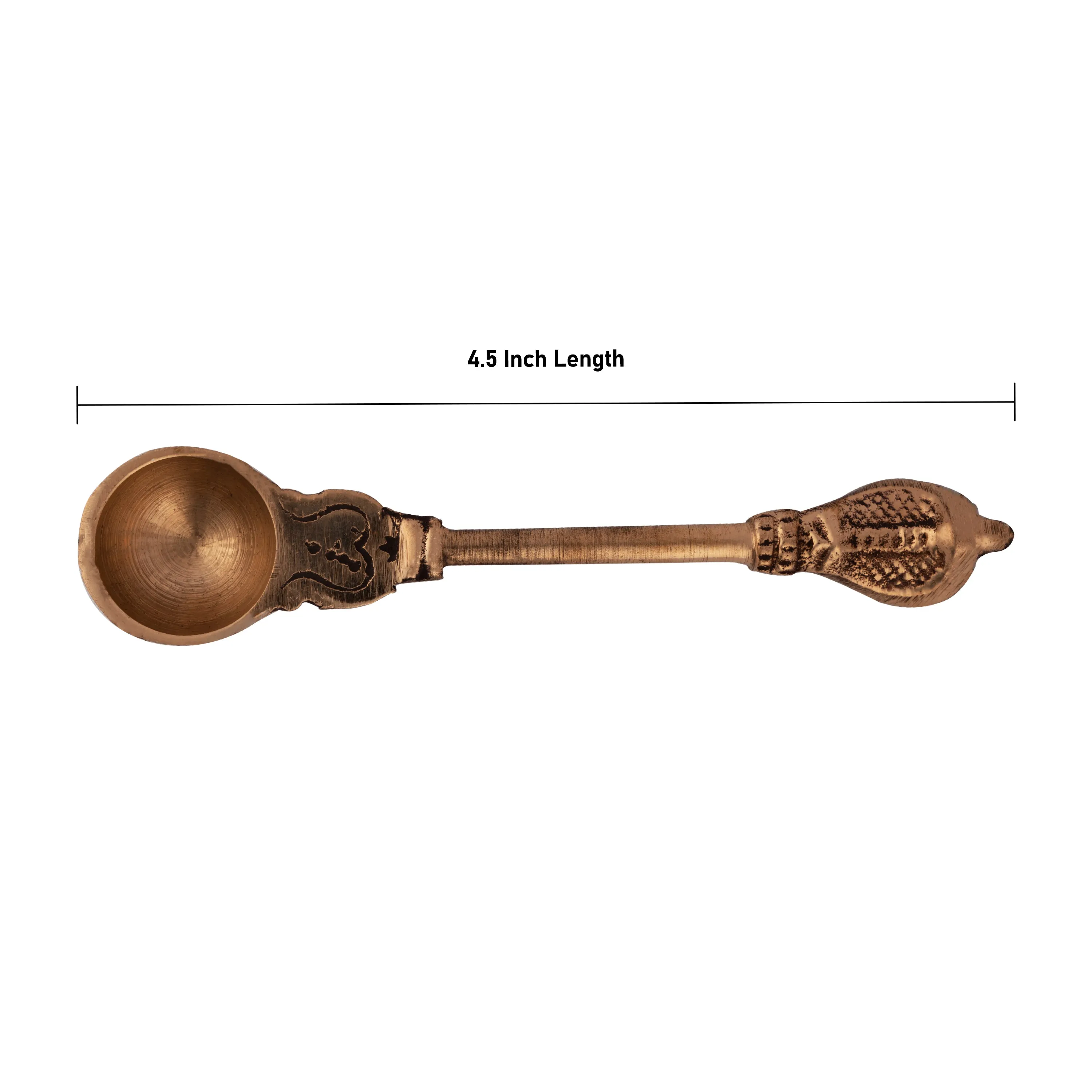 Achmani - 4.5 x 1 Inches | Copper Pali Spoon/ Achmani Spoon/ Nagam Handle Uddharani for Pooja