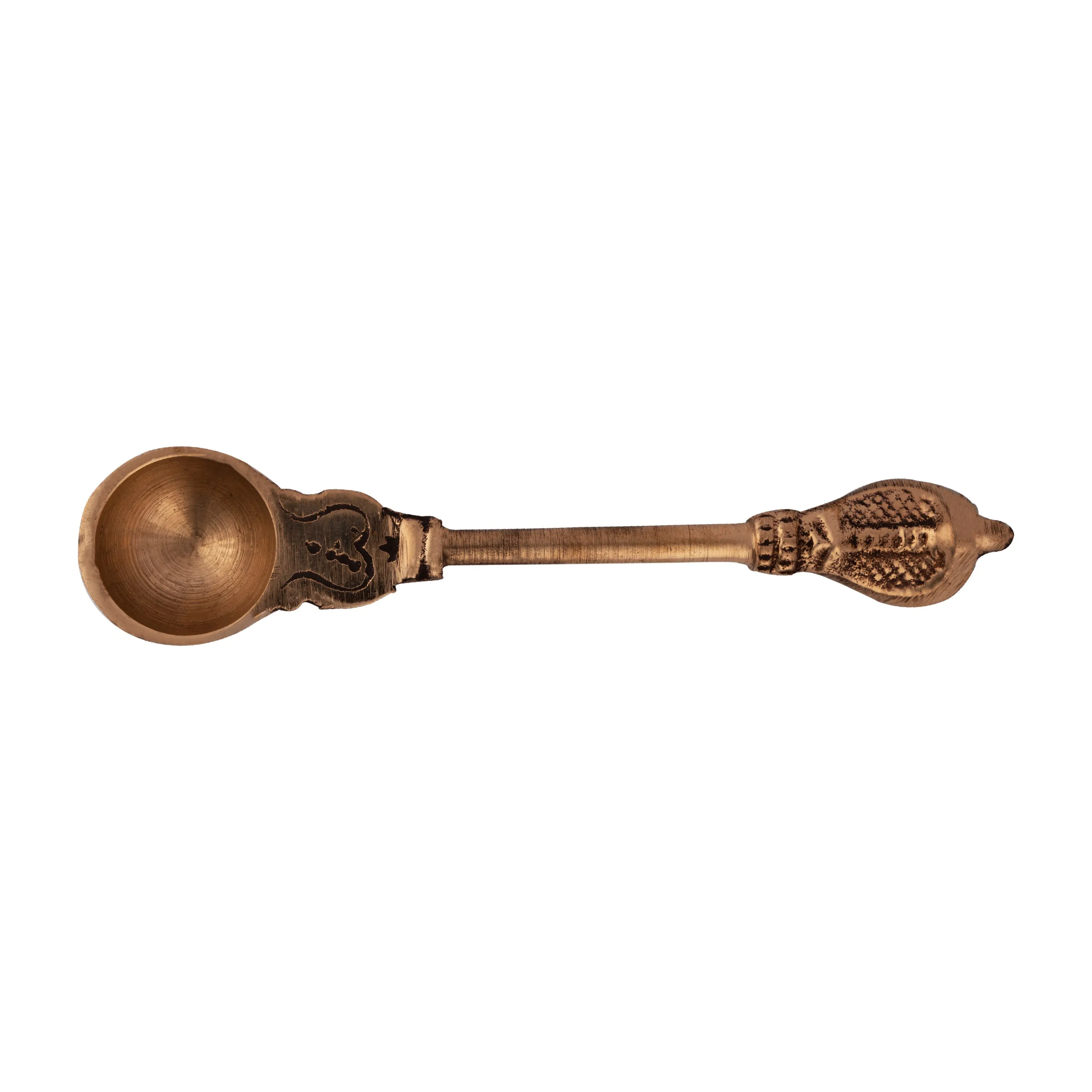 Achmani - 4.5 x 1 Inches | Copper Pali Spoon/ Achmani Spoon/ Nagam Handle Uddharani for Pooja