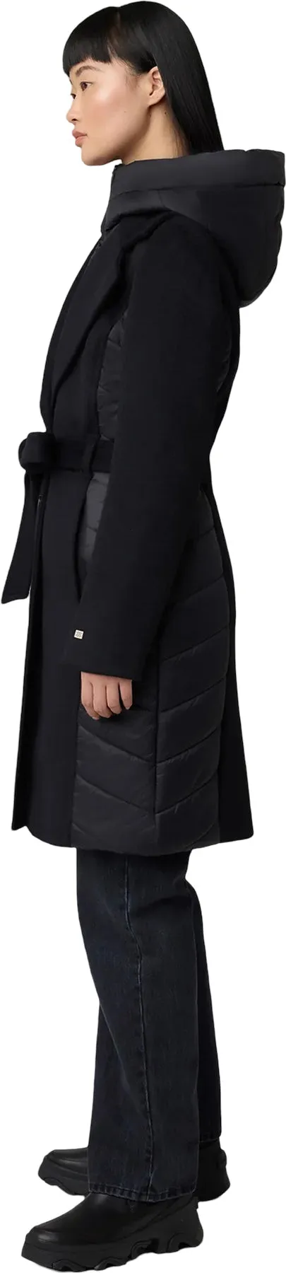 Adeline Slim-Fit Mixed Media Wool Coat with Removable Bib and Hood - Women's|-|Manteau ajusté en laine mixte avec plastron et capuchon amovibles Adeline - Femme