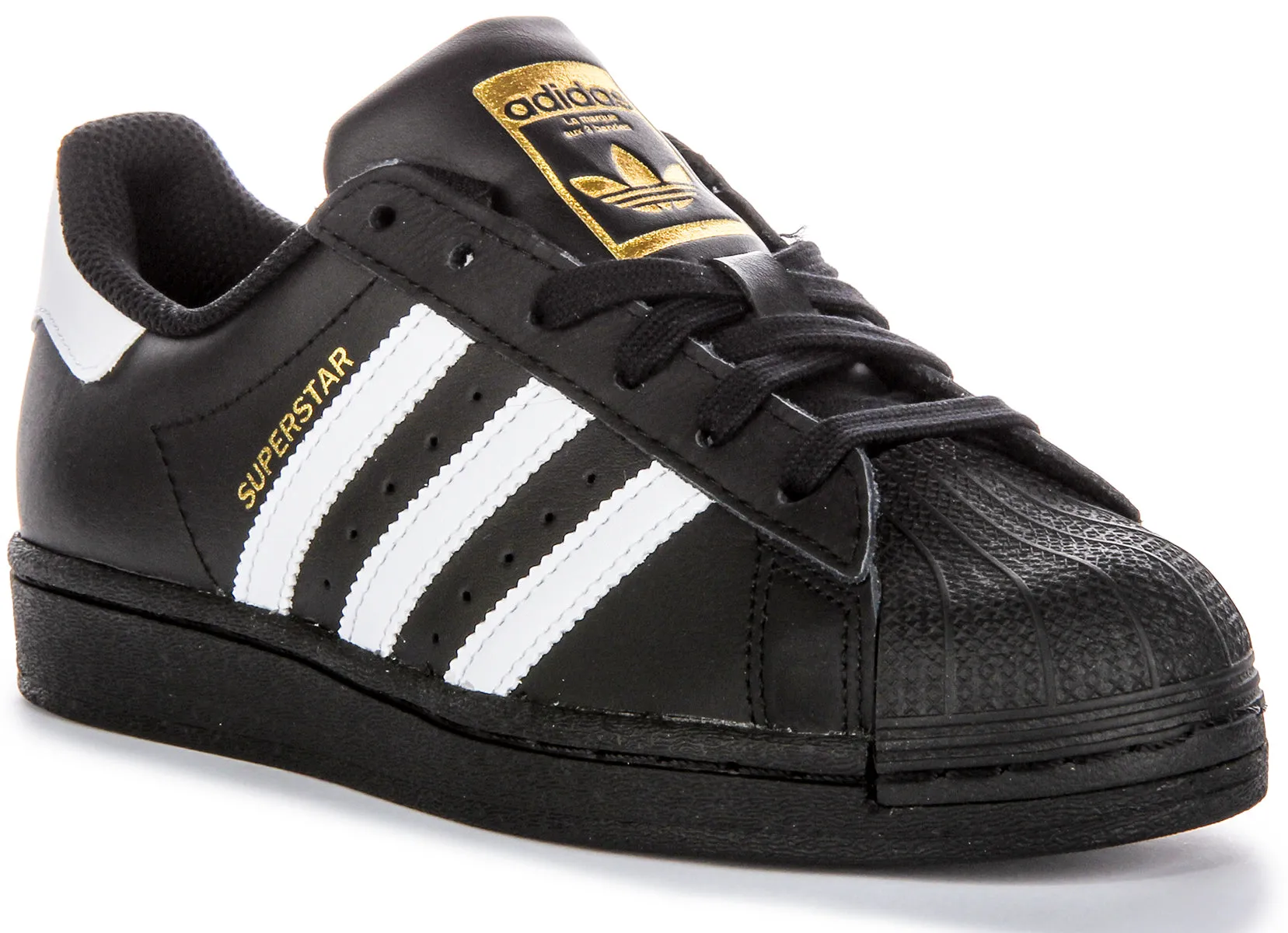 Adidas Superstar J In Black White For Youth