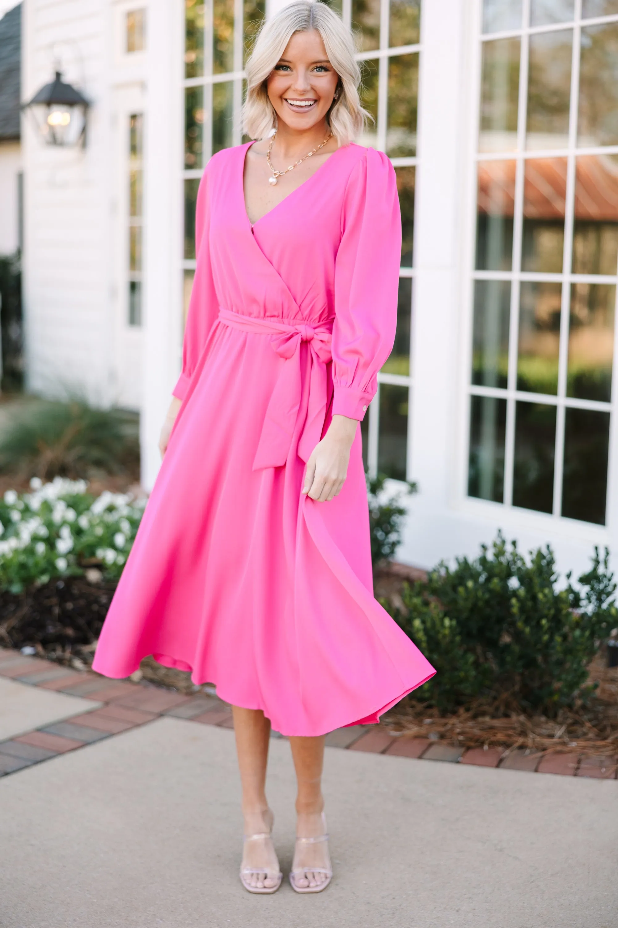 All About You Fuchsia Pink Midi Dress