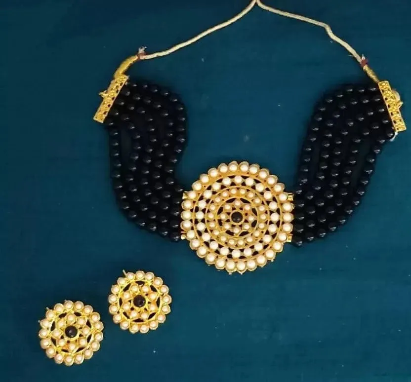 Alloy black jewel set | MANATH