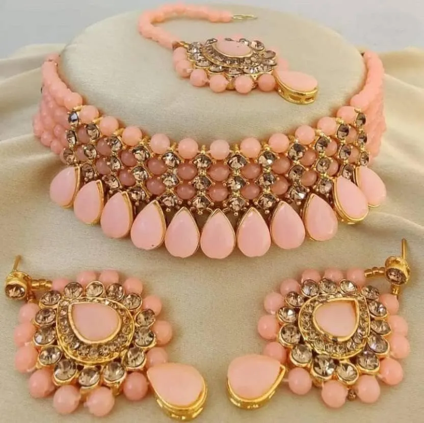 Alloy jewel set | MANATH(Pink, Gold)