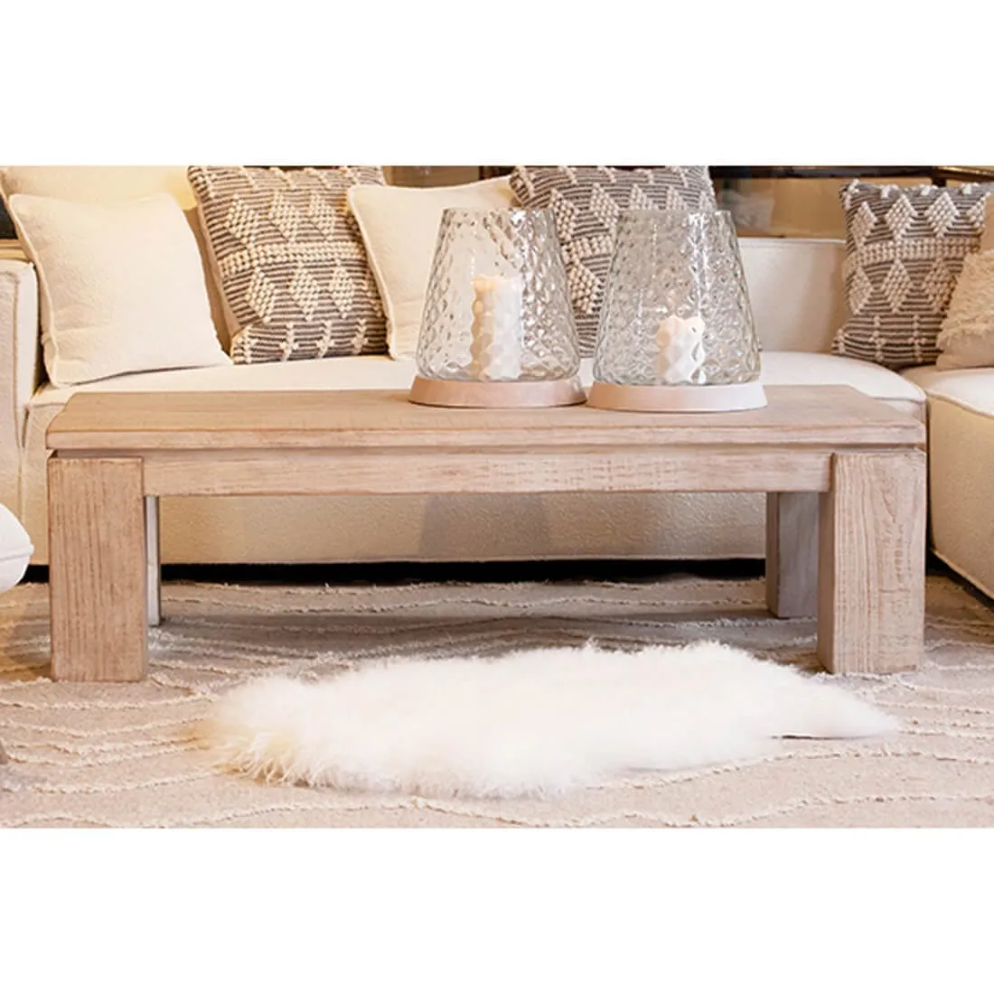 Amaya Coffee Table, White Wash