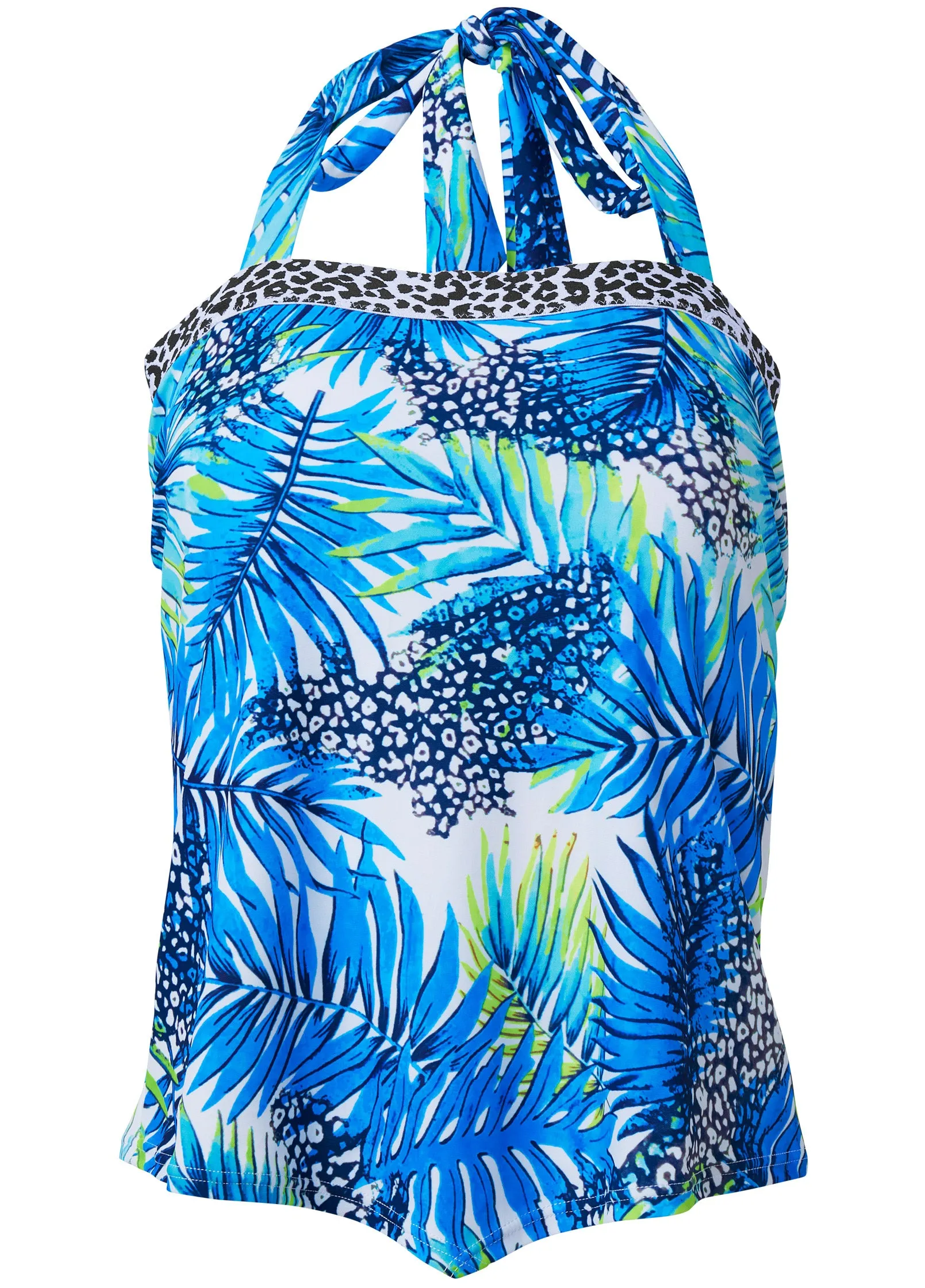 Animal Elastic Tankini Top - Moonlight Tropics