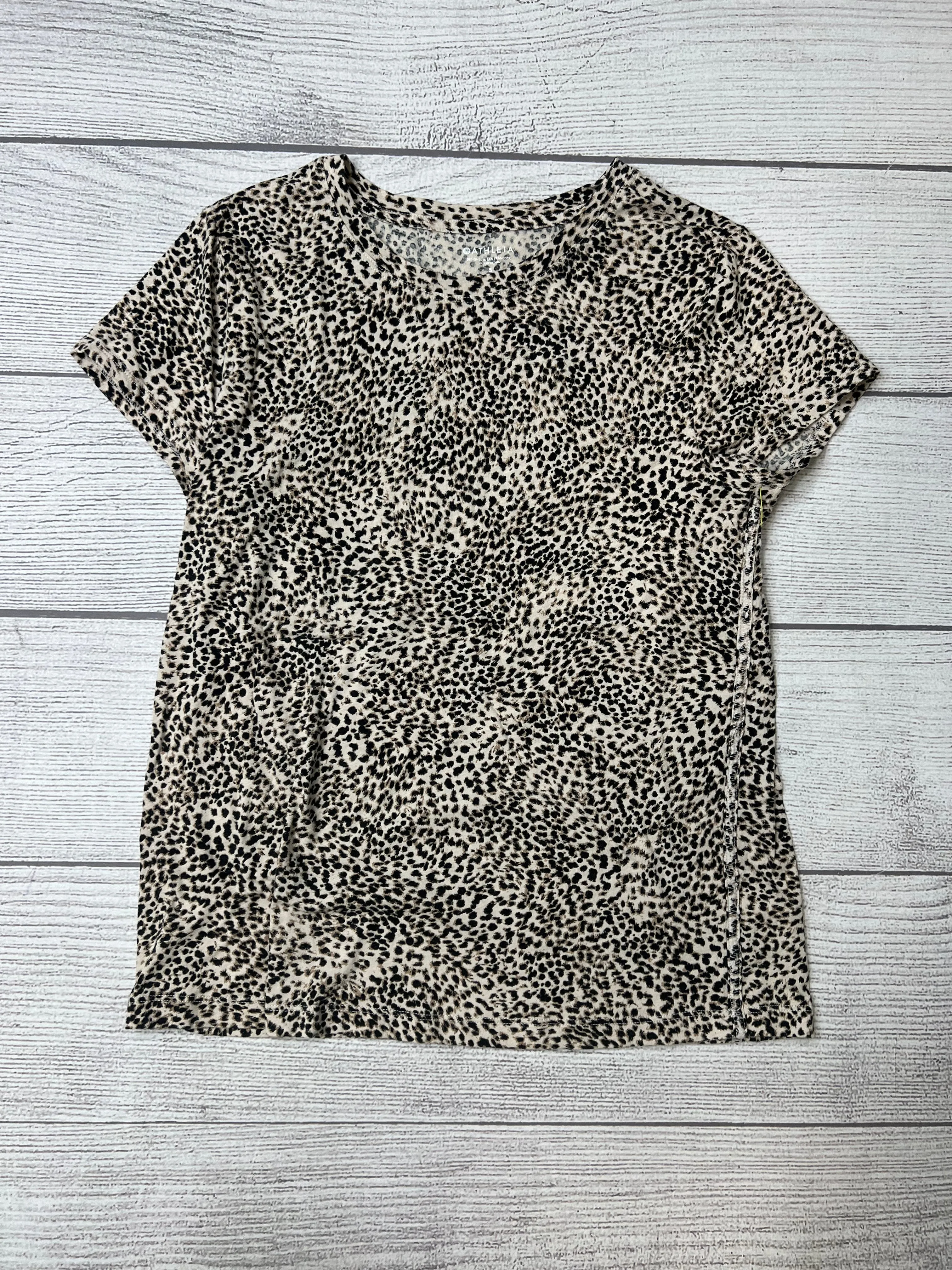 Animal Print Athletic Top Short Sleeve Athleta, Size 0