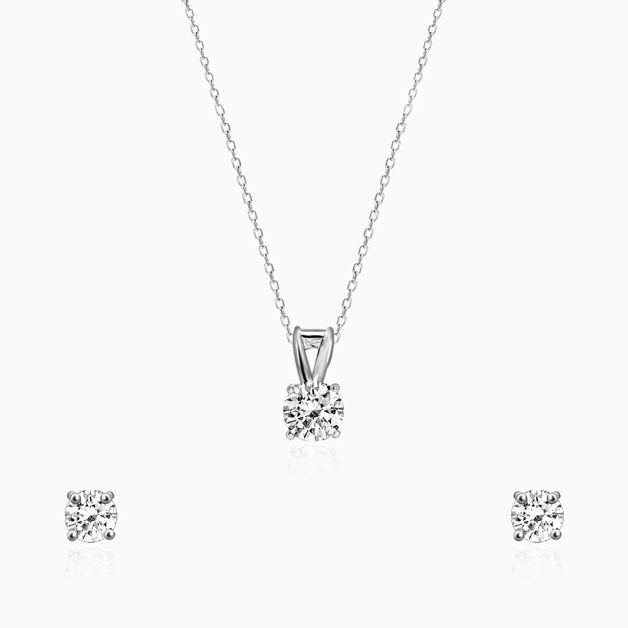 Anushka Sharma Classic Silver Zircon Set