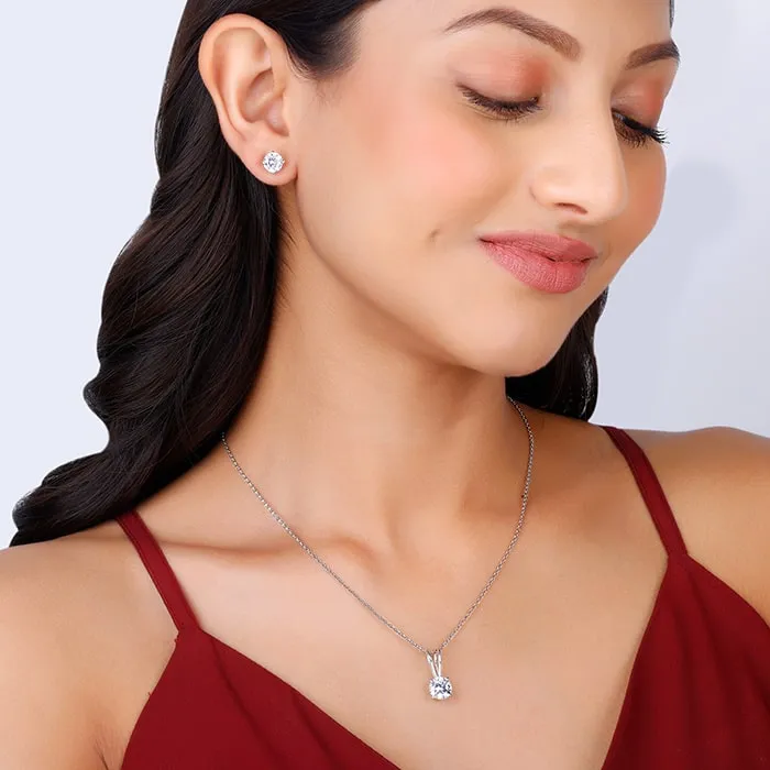 Anushka Sharma Classic Silver Zircon Set