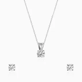 Anushka Sharma Classic Silver Zircon Set