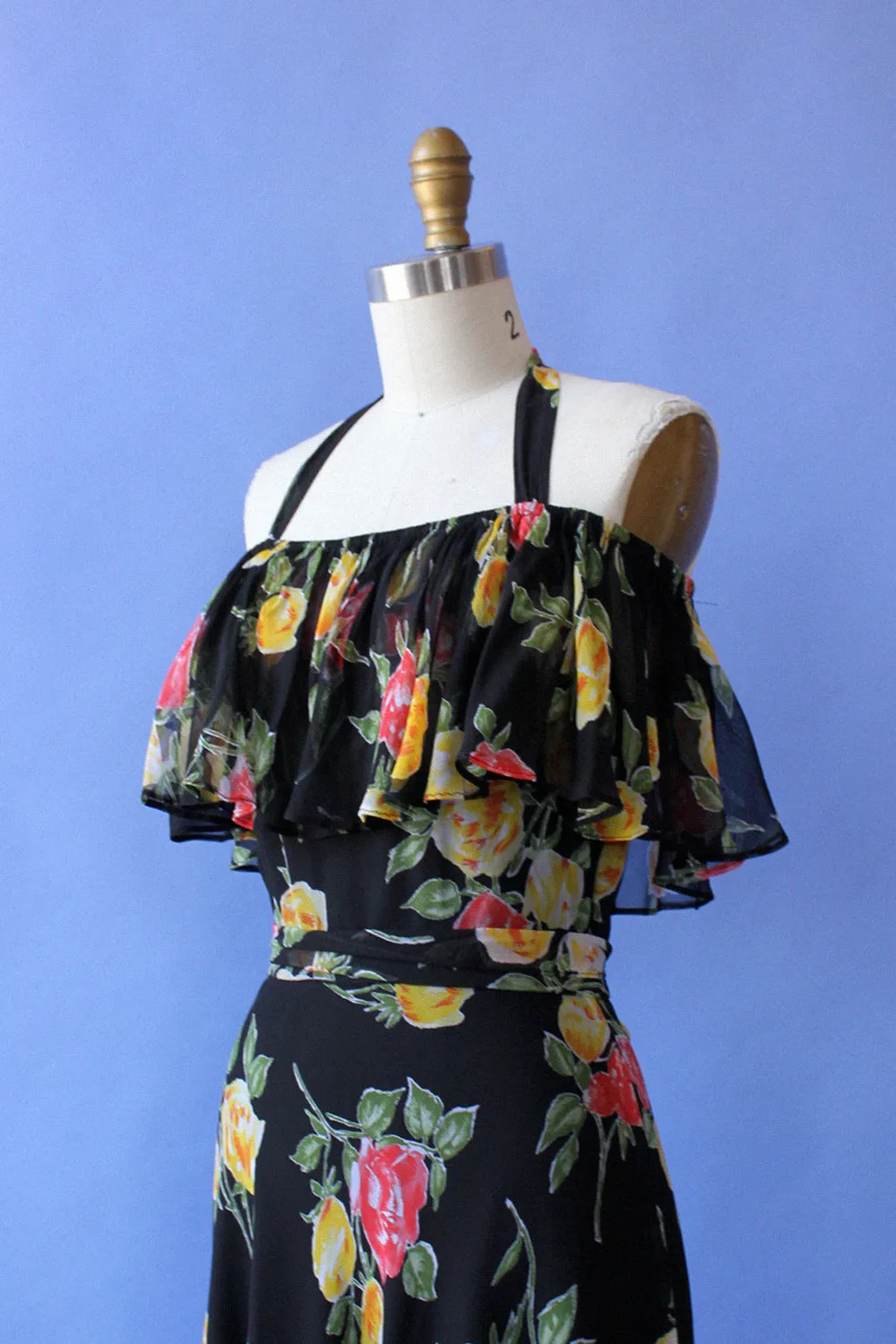 Aphrodite Floral Ruffle Dress XS