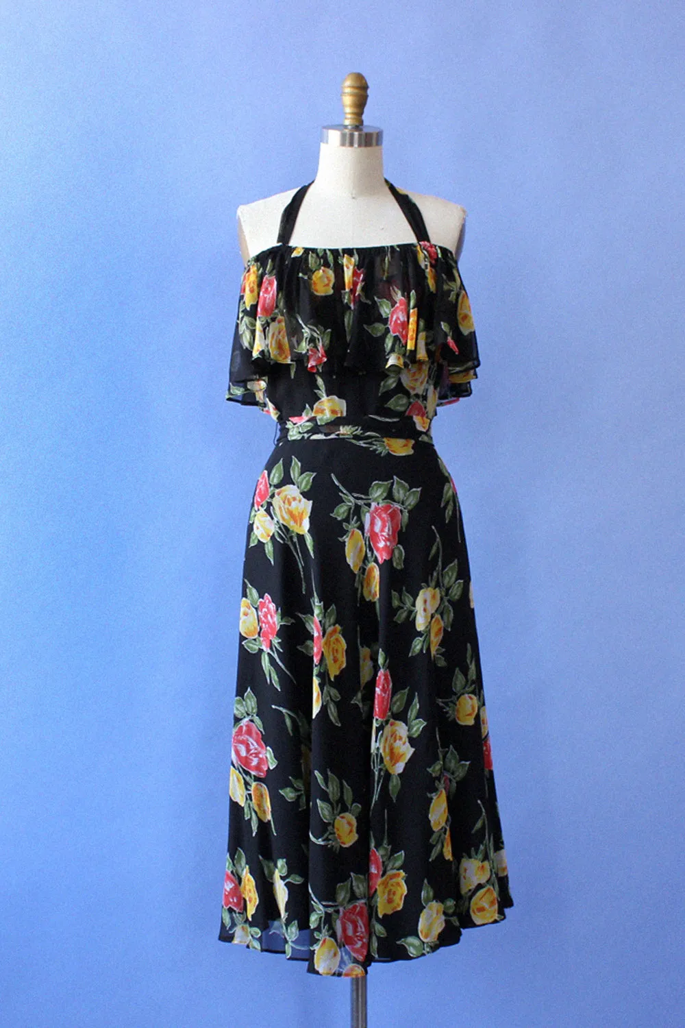 Aphrodite Floral Ruffle Dress XS