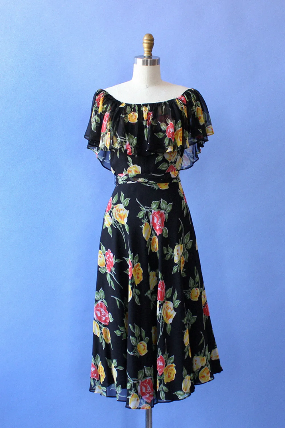 Aphrodite Floral Ruffle Dress XS