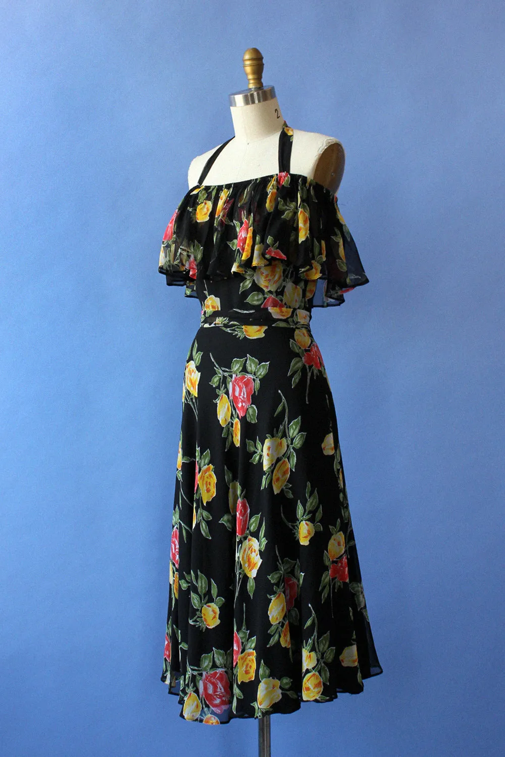 Aphrodite Floral Ruffle Dress XS