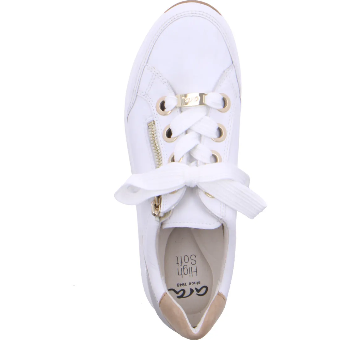 Ara ladies Daytonacalf Leather lace Up Sneaker White