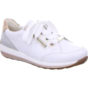 Ara ladies Daytonacalf Leather lace Up Sneaker White