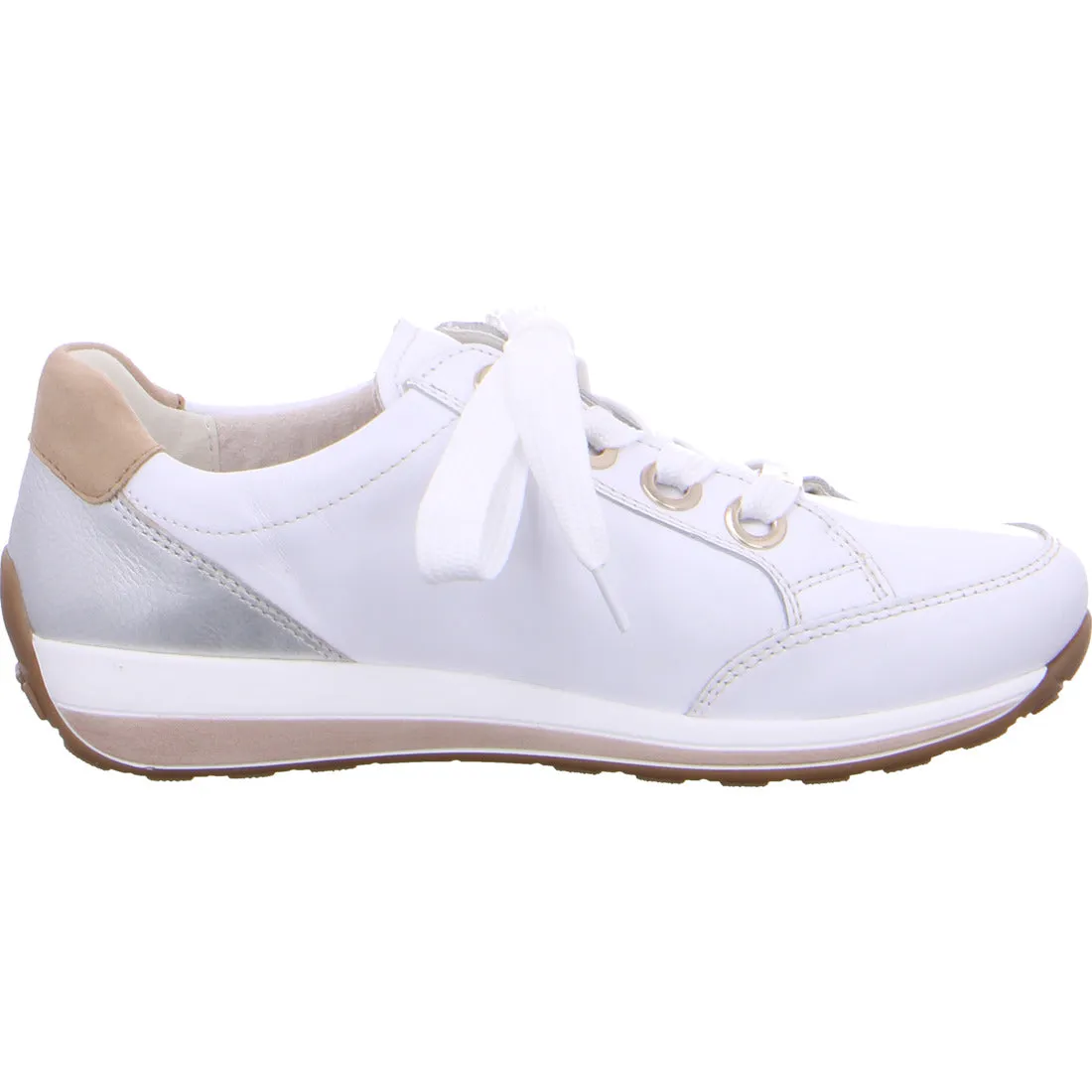 Ara ladies Daytonacalf Leather lace Up Sneaker White