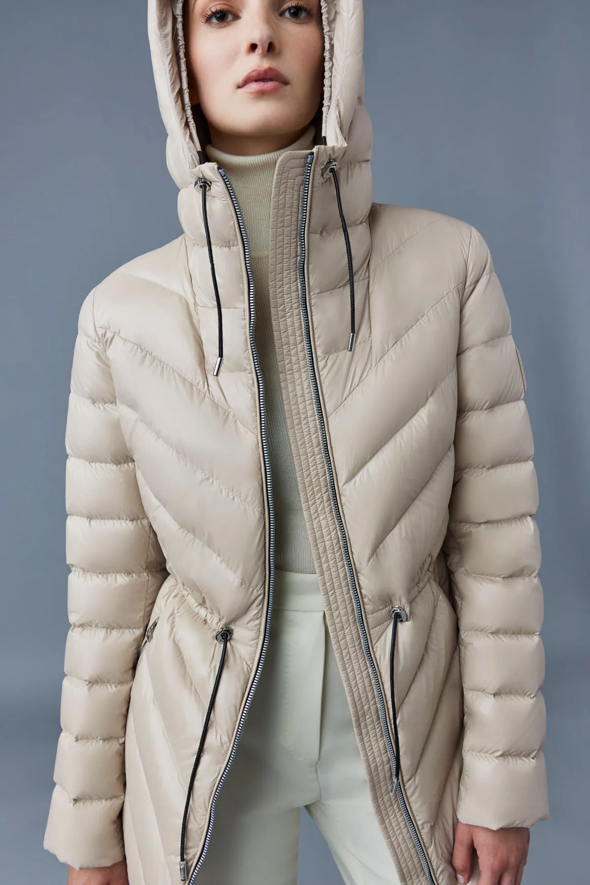 ARITA light hooded down chevron jacket Trench