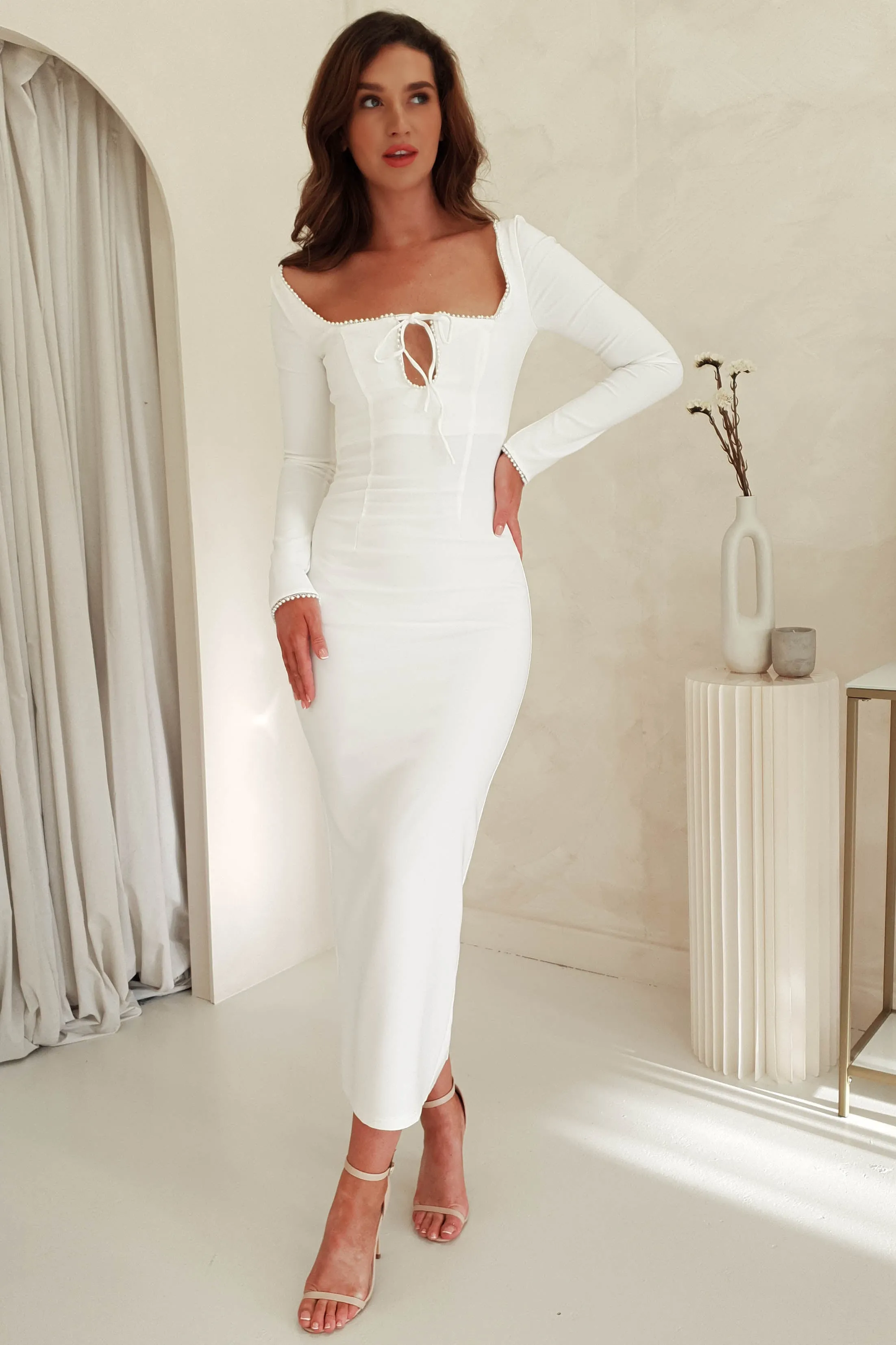 Astoria Bodycon Midi Dress | White