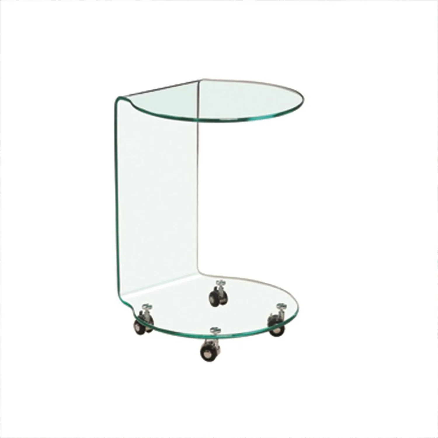 Azurro Clear Glass Curved Edges Lamp Table