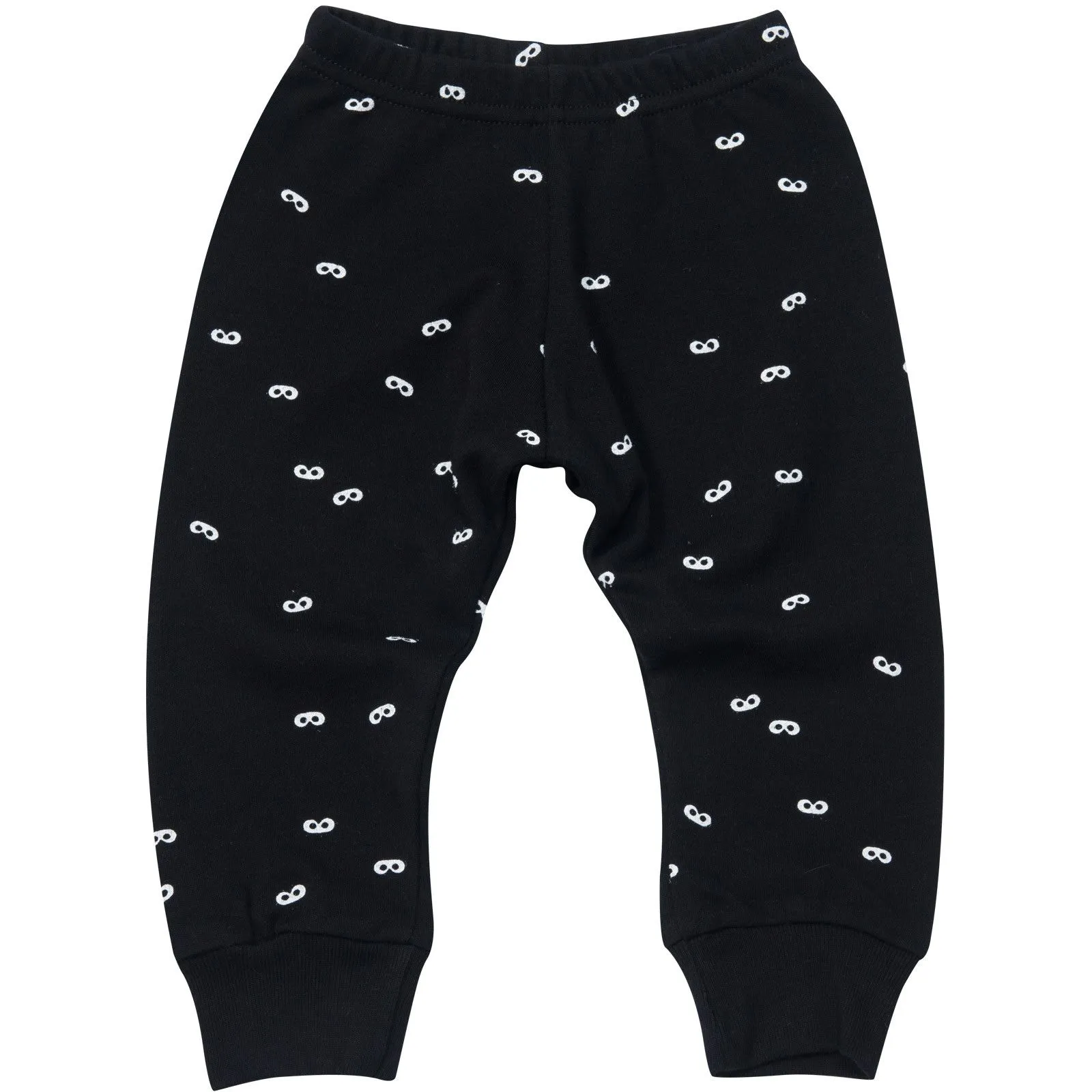 Baby Black Lounge Pants With White Mini Masks