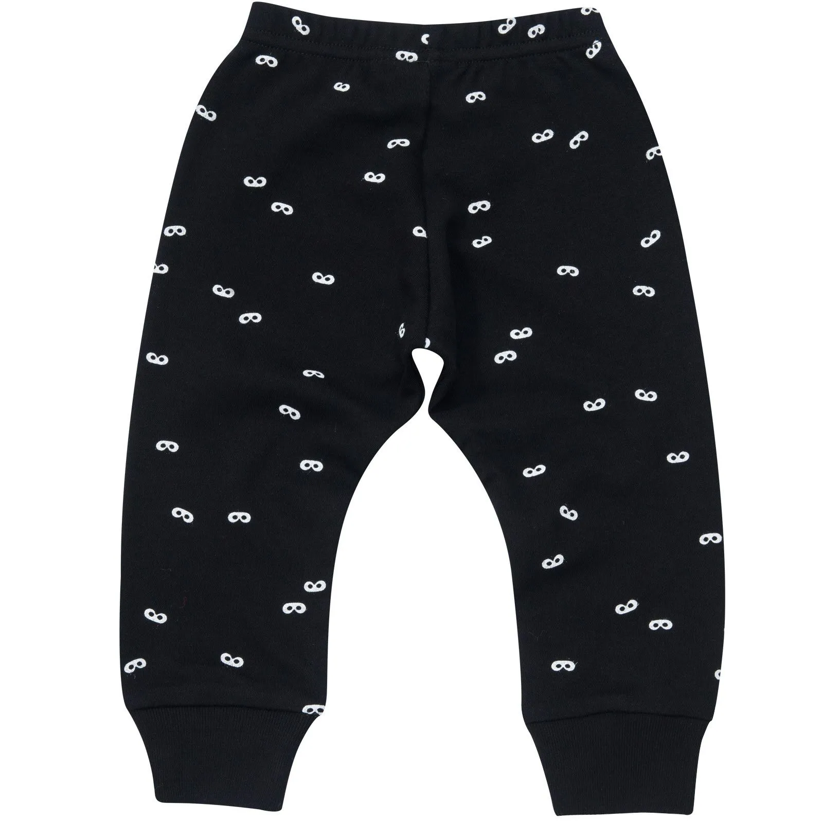 Baby Black Lounge Pants With White Mini Masks