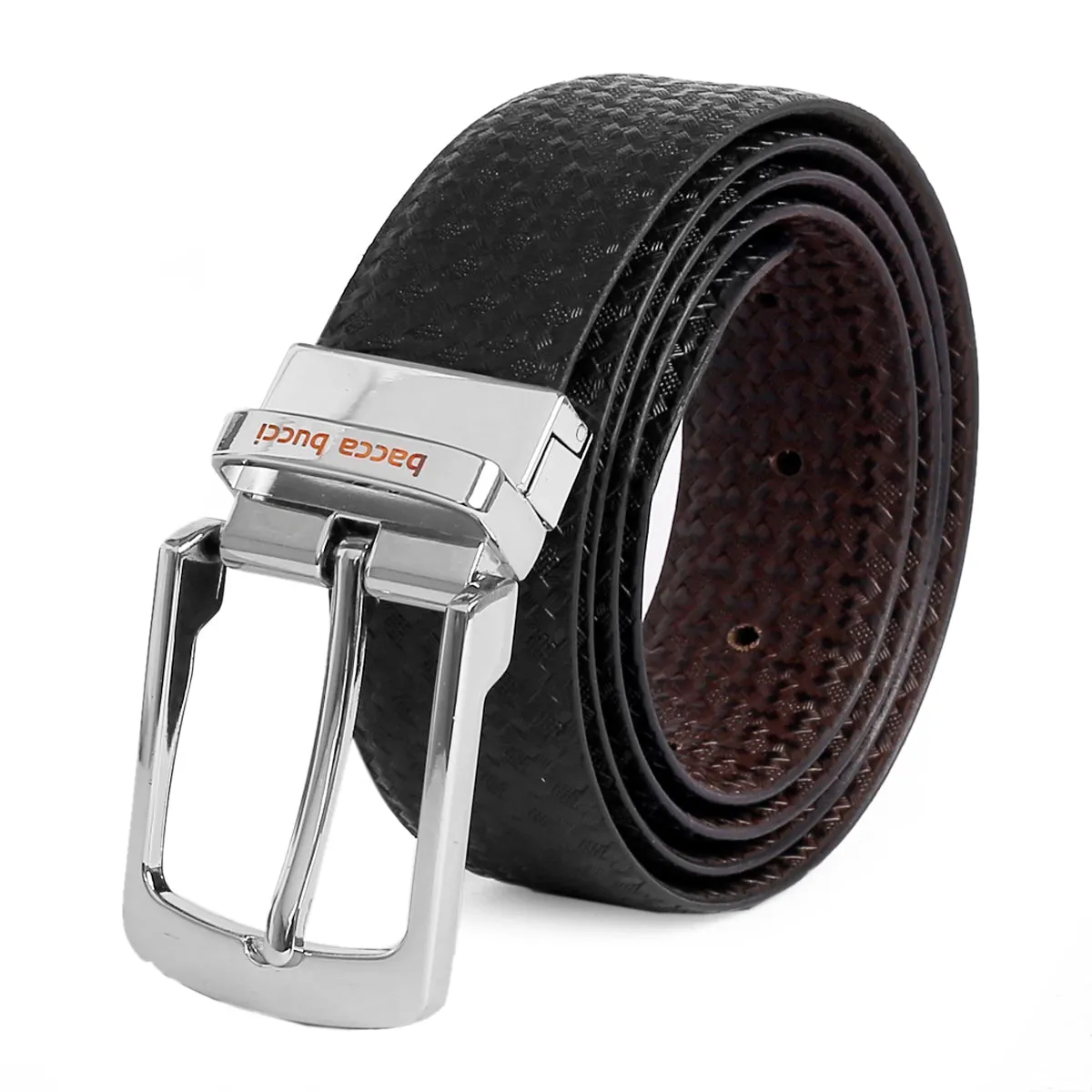 Bacca Bucci Reversible Classic Dress belt with Italian smooth Genuine leather Black & Brown